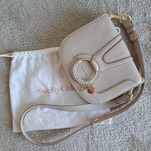 NWOT See by Chloe beige bag, off the shoulder beige bag, beige designer bag